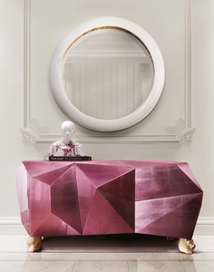 Tùy Chỉnh Mới Gỗ Lưu Trữ Tủ Kim Cương Màu Hồng Credenza Phòng Ăn Đồ Nội Thất Sideboard Tự Chọn Sang Trọng Thiết Kế Hiện Đại Sideboard - Product Image 4