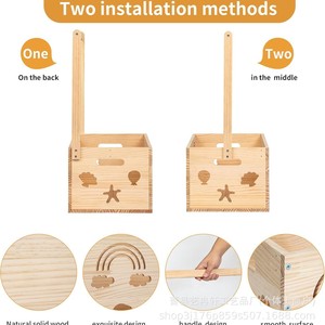 Caja de Almacenamiento de Ropa de Bebé de Madera con Perchero, Color Natural, para Organización de Habitación Infantil de 0 a 12 Meses - Product Image 5