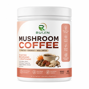 RUIJIN Caffè Istantaneo ai Funghi con Estratto di Criniera di Leone, Reishi, Cordyceps e Tè Verde - Adattogeno Energetico per Adulti, Keto, Concentrazione e Benessere Mentale - Product Image 1