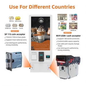 27/32 Inch Smart Order Qr Barcode Display <b>Printer</b> Black/White Color Wall Mount Self-Service Kiosk Cash/Cashless Payment for - Product Image 5