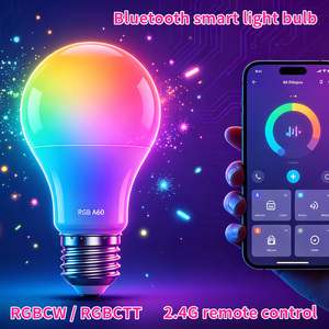 AC220-240V A60 2.4G Remote Control LED Bulb E27 Tuya Mobile Application for Control Ra80 PC - Product Image 1