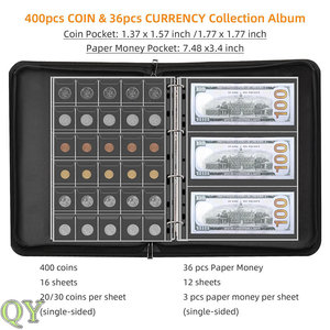 QY Waterproof Fireproof Coin Collection Album Currency Storage Case Money Holder <b>Book</b> for Coins Medals and Cash - Product Image 2