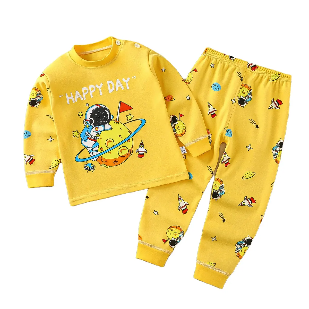 Fashion wholesale kids Long Sleeve children's sleepwear pajamas suit girls boys sets