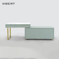 Meuble sous-vasque WBERT Light luxe en bois massif, commode, armoire de rangement intégrée, table de maquillage pour chambre à coucher, bureau