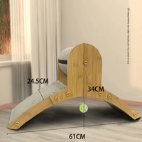 Griffoir pour chat écologique et sûr en forme de grande roue, avec rouleau rotatif, pente de griffonnage, arche en carton, jouet pour chaton et boule suspendue