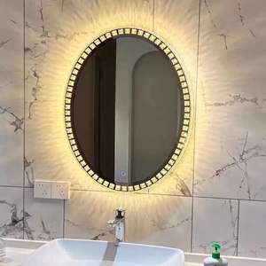 Hangon现代发光二极管圆形矩形椭圆形发廊家具套装水晶美容美发镜化妆镜化妆站 - Product Image 5