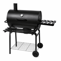 Barbecue américain de style moderne, four à charbon en métal pour usage domestique, idéal pour l'extérieur, la cour, les B&B, la terrasse et les fêtes.