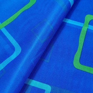 Royal - Blue - Based <span class=keywords><strong>Cream</strong></span> - Colored Volute Pattern Warp - <span class=keywords><strong>Knitted</strong></span> Fabric. Vendas diretas do fabricante. Respirável70gsm - Product Image 4