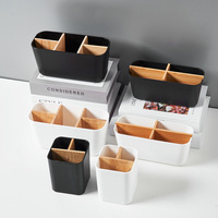 Boîte de rangement moderne en PP pour bureau, papeterie, table basse, télécommande, accessoires cosmétiques, finition, rangement