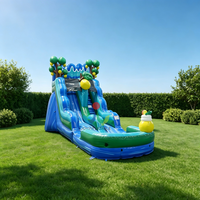 Große Fruchtige Mehrspieler-Wasserrutsche mit Pool, Gefertigt mit Vierfach Genähten Stresspunkten für Gewerbliche Nutzung