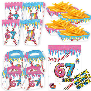 Kit <span class=keywords><strong>de</strong></span> Suministros para Fiesta <span class=keywords><strong>de</strong></span> Helados 67 Piezas, Cajas <span class=keywords><strong>de</strong></span> Regalo con Diseño <span class=keywords><strong>de</strong></span> Meme <span class=keywords><strong>de</strong></span> Béisbol, Contenedores para Papas Fritas, Cajas para Dulces, Póster, Notas Adhesivas, Bloc <span class=keywords><strong>de</strong></span> Notas, Regalo - Product Image 2