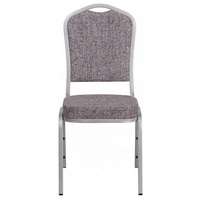 Chaise de banquet en tissu gris et fer forgé, design moderne, durable et empilable, pour entrée, parc, mariage, hôtel, restaurant - Vente en gros Chine