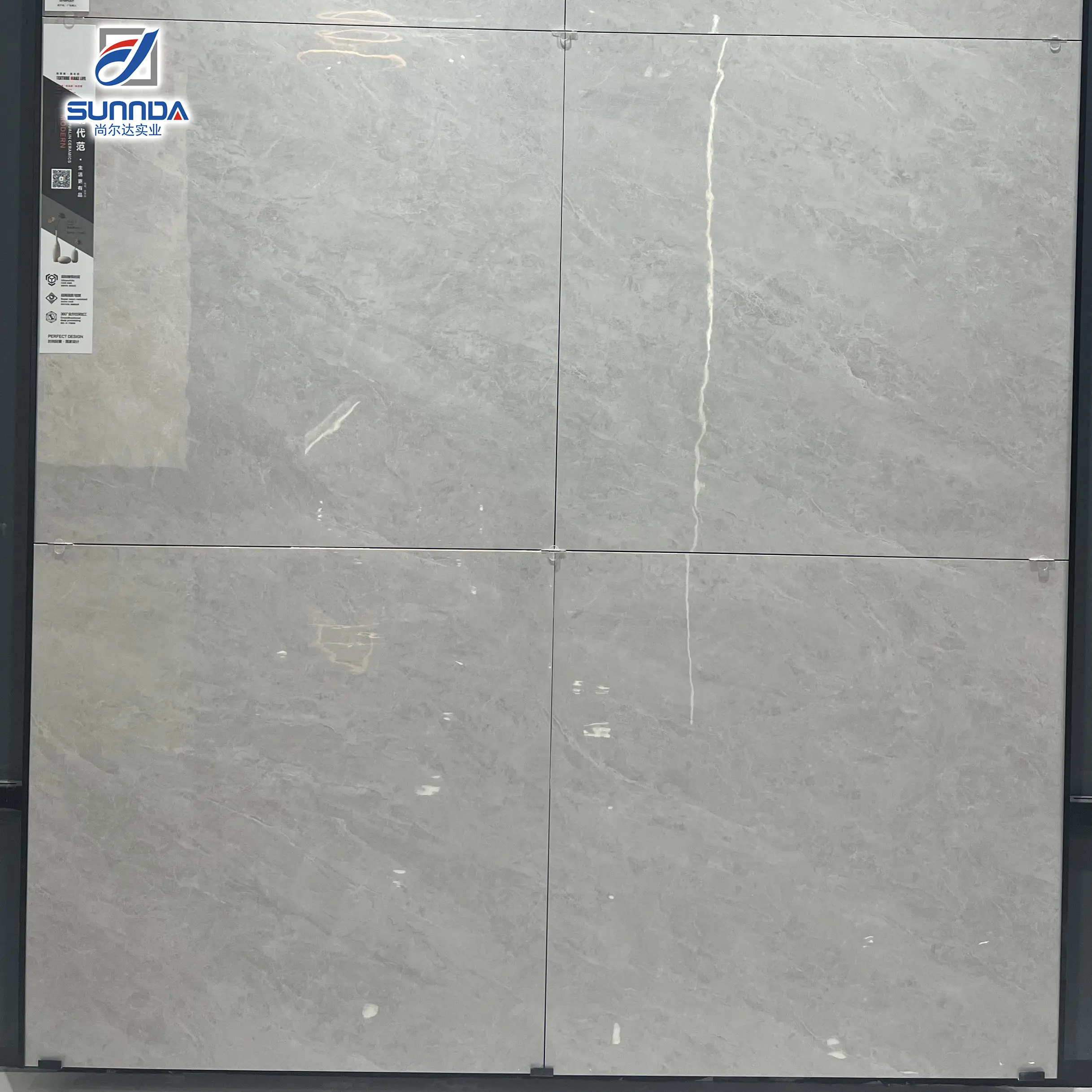 Faspolished glazed natural marble look slab wall porcelain tiles Rectified edge for hotel villa department 60x60 60x120 indoor