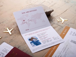 Invitations de <span class=keywords><strong>mariage</strong></span> sur le thème du voyage, design passeport, cartes <span class=keywords><strong>d</strong></span>'invitation élégantes, cartes de <span class=keywords><strong>mariage</strong></span>, <span class=keywords><strong>carte</strong></span> <span class=keywords><strong>d</strong></span>'<span class=keywords><strong>embarquement</strong></span> avec enveloppe et avion en acrylique - Product Image 3