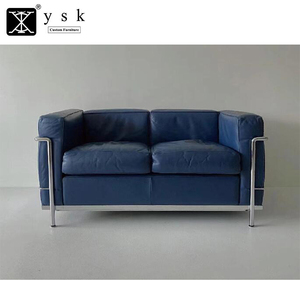 <span class=keywords><strong>Muebles</strong></span> de sala de estar de hotel de estilo europeo, sofá Seccional de cuero sintético de 2 plazas con patas de madera y diseño de esquina, 2017 - Product Image 1