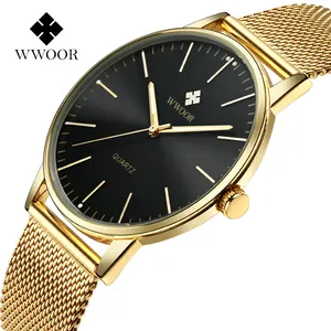 Marchio di lusso WWOOR 8832 semplice orologio al quarzo da uomo moda in acciaio inossidabile orologio impermeabile per uomo Casual orologio sportivo