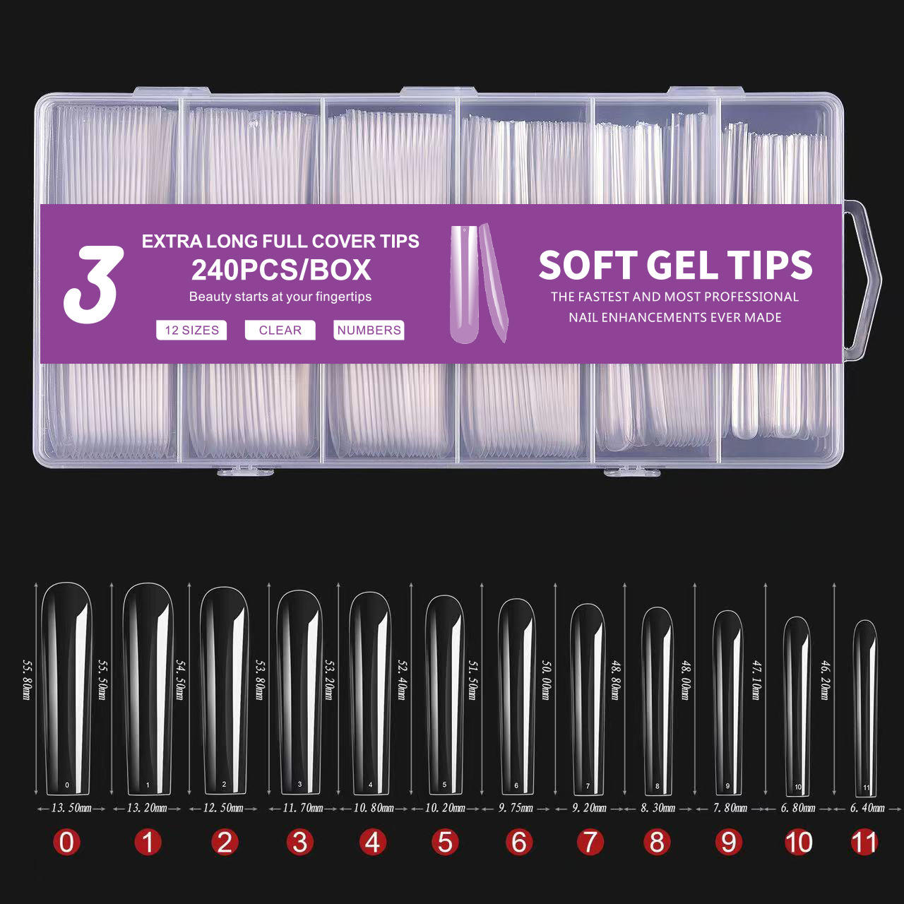 [3] 240 ultra-long full-stick nail tablets