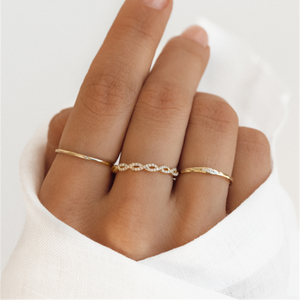 CANNER 2023 Nouvelle Collection Bague Simple et Tendance en Argent Sterling 925 avec Zircon Unique pour Femme, Plaqué Or 18K - Product Image 5