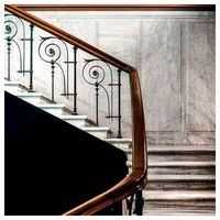 Rampe d'escalier en fer forgé de style classique, balustrade en acier galvanisé, garde-corps de sécurité extérieur pour appartement duplex résidentiel