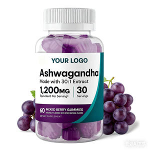Частная Марка Ashwagandha <span class=keywords><strong>Gummies</strong></span> натуральная добавка адаптоген для спокойной фокусировки и жизнеспособности 60 смешанных ягодных мармелей - Product Image 1