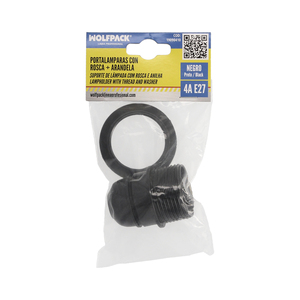 Portalampada E-27 4A con vite e rondella, nero - Product Image 5