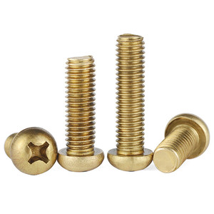 Tornillo Phillips de Cabeza Plana, Latón Antiguo, M3 M3.5, Tornillo de Máquina de Cabeza Botón, Perno Métrico - Product Image 3