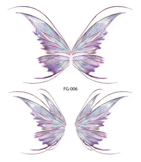 Fée papillon ailes brillant tatouage autocollant étanche yeux visage main corps Art faux tatouages pour femmes maquillage danse musique Festival