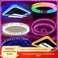 Barres circulaires LED en acrylique pour restaurants de barbecue, salles de jeux vidéo, salles de billard, comptoirs de magasins, suspension d'ambiance