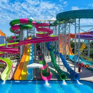 2025 Tùy Chỉnh Tương Tác Nước Chơi Hệ Thống Lớn Ngoài Trời Vui Chơi Giải Trí Thiết Bị Đa Cấp Sợi Thủy Tinh Slide Pháo Nước Cầu - Product Image 1