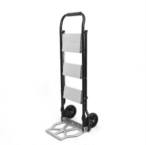 Escalera de aluminio plegable 2 en 1 de 3 escalones para camión, carrito portátil de alta resistencia, dos ruedas, gran oferta - Product Image 3