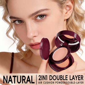 Fond de teint 2-en-1 hydratant et couvrant, poudre compacte longue tenue, contrôle du sébum, maquillage naturel pour le visage - Product Image 2