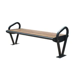 outdoor backless wpc wooden bench outside park wood plastic composite bench seat public garden patio yard cedar slab bench