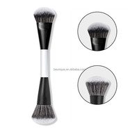 Ensemble de 4 pinceaux de maquillage double usage pour fond de teint et blush, personnalisables avec votre logo (marque privée)