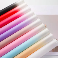 Mode dégradé couleur fleur papier d'emballage imperméable magasin de fleurs bouquet papier d'emballage cadeau