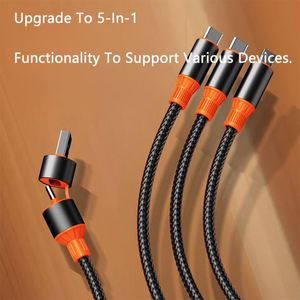 Cable de Carga Rápida Multifunción 3 en 2 Tipo-C a Tipo-C de 1.2m con Conductor de Cobre Puro para Computadora e Impresora, 100W - Product Image 5
