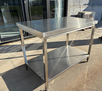 Table de travail en acier inoxydable commercial, robuste, 304 201, plan de travail de préparation pour la cuisine, pour la préparation des aliments dans les restaurants