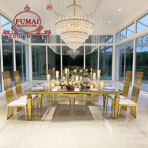 Luxury Banquet Hall <b>Gold</b> Stainless Steel Wedding <b>Table</b> for Events - Product Image 6