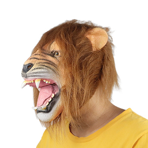 <span class=keywords><strong>Maschera</strong></span> in Latex a Forma di Testa di <span class=keywords><strong>Leone</strong></span> per Halloween, <span class=keywords><strong>Maschera</strong></span> Integrale Spaventosa e Divertente per Giochi di Ruolo, Costume per Natale, Club, Festival, Feste, Accessorio per Travestimenti da Leopardo - Product Image 2