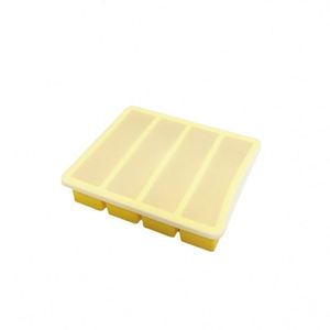 Bac à glaçons en silicone de qualité alimentaire, grandes cavités, écologique, moule pour glaçons secs, sûr, jaune et noir, pour la fabrication de crème glacée - Product Image 1