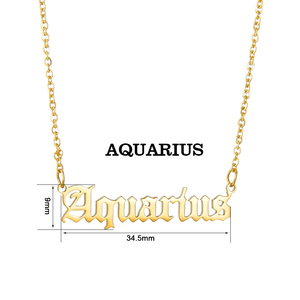 Collar con los Doce Signos del Zodiaco, Cadena de Acero Inoxidable - Product Image 2