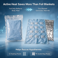 Couverture chauffante jetable, 12 panneaux, technologie avancée, meilleure que les couvertures Mylar courantes, pour sports d'hiver et situations d'hypothermie en extérieur