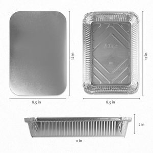 Venta Directa de Fábrica, Contenedor Rectangular de Aluminio Reciclable Plateado, Personalizado - Product Image 3