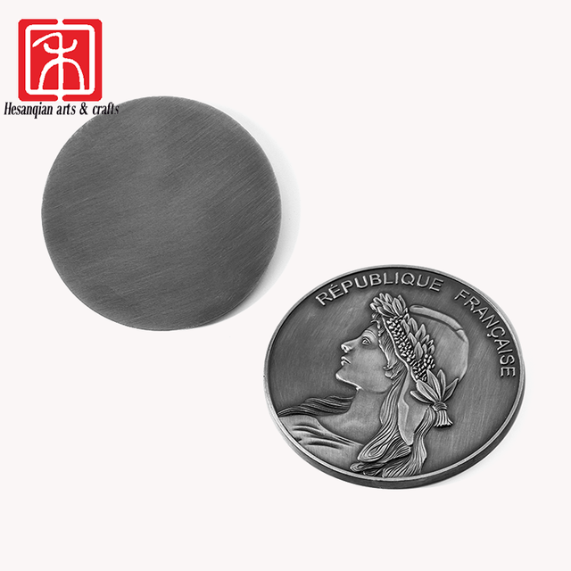 Manufacturers High Quality Custom Zinc Alloy Die Casting Custom 3d Goddess logo Ancient Silver Challenge Coin