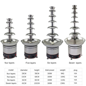 <span class=keywords><strong>Tour</strong></span> à fondue au chocolat portable en acier inoxydable à 7 étages et machine à fontaine à chocolat pour usage commercial - Product Image 6