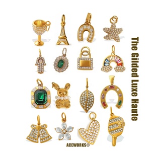 The Gilded Luxe Haute | 18K PVD Gold Plated Stainless Steel Zircon Charm Pendant | Waterproof, Hypoallergenic & Tarnish Free - Product Image 6