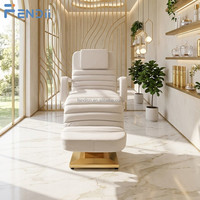Lit de beauté électrique de luxe, chaise de traitement facial réglable pour spa et salon