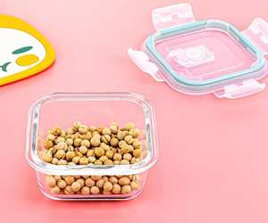 Juego <span class=keywords><strong>de</strong></span> 3 Recipientes Cuadrados para Almuerzo <span class=keywords><strong>de</strong></span> Vidrio Borosilicato Resistente al Calor, 320 ml, 500 ml, 800 ml, Recipiente Bento <span class=keywords><strong>Pyrex</strong></span> Hermético con Tapa con Cierre - Product Image 4