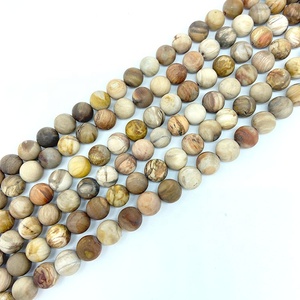 Perline in <span class=keywords><strong>Pietra</strong></span> Naturale Ghiacciata, Diaspro Giallo Fratturato e Pleocroico, Accessori Fai da Te per Collane e Bracciali 4-20mm - Product Image 2