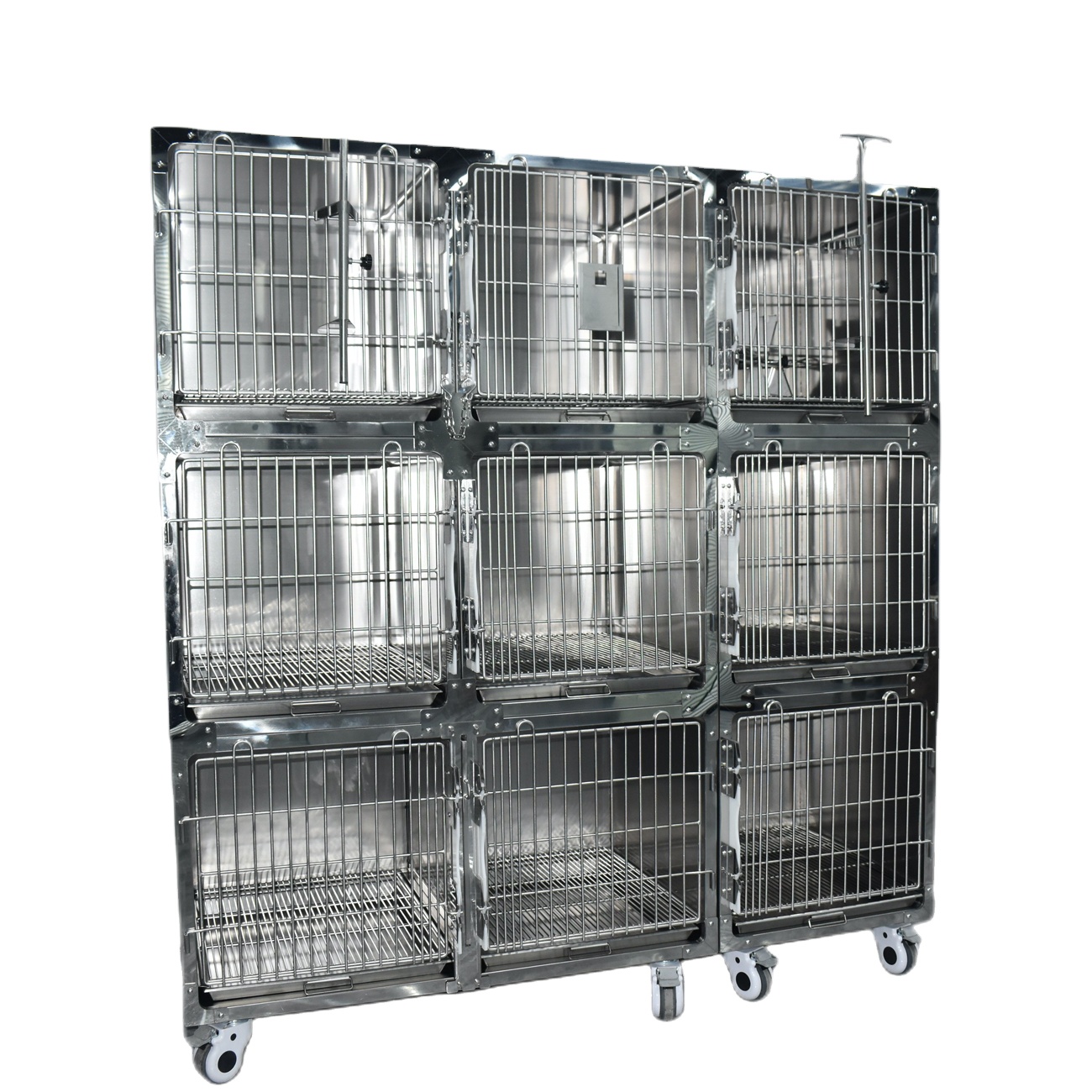 Yishanghe Veterinária XXXL Dog Crate Cage Aço Inoxidável Vet Dog Animal Cage Gaiola Gota Para Cães