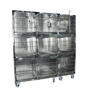 Yishanghe Veterinary XXXL Dog Crate Cage Stainless Steel Vet Dog Animal Cage Drop Cages For Dogs